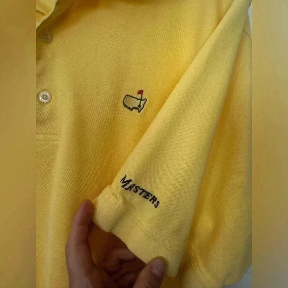 Master's Collection 100% Pima Cotton Yellow Augusta National Golf Polo L - Picture 7 of 10